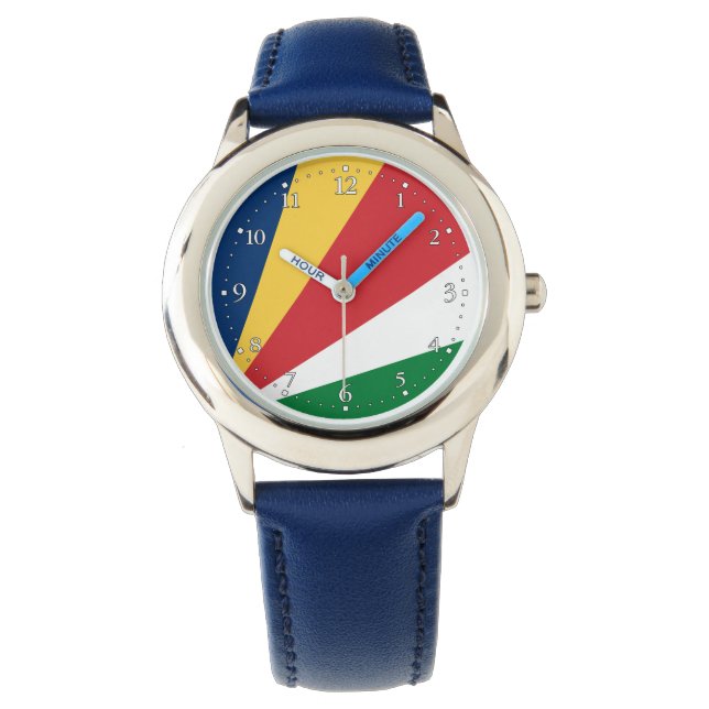 Seychellen-Flagge Armbanduhr (Vorderseite)