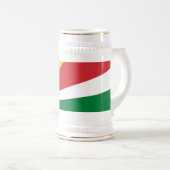 Seychellen-Flagge Bierglas (VorderseiteRechts)