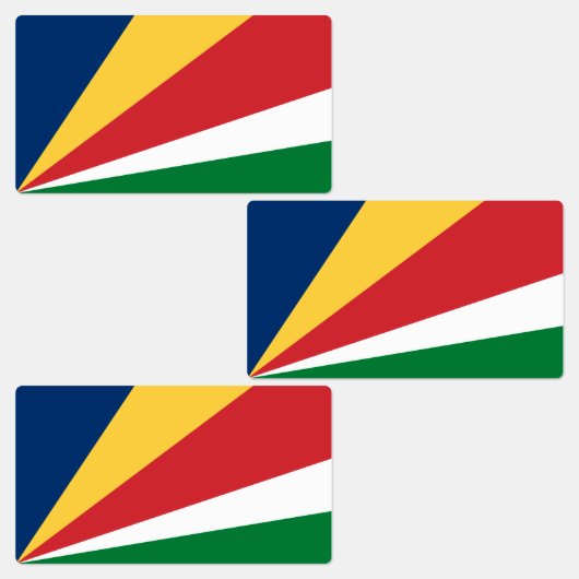 Seychellen-Flagge Etiketten (Gruppe)