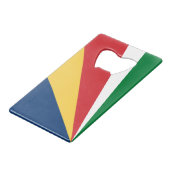 Seychellen-Flagge Geldbeutel Flaschenöffner (Vorderseite Schrägansicht)