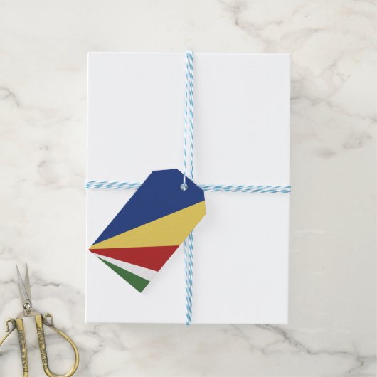 Seychellen-Flagge Geschenkanhänger (Mit Garn)