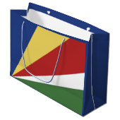 Seychellen-Flagge Große Geschenktüte (Vorderseite Schrägansicht)