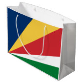 Seychellen-Flagge Große Geschenktüte (Rückseite Schrägansicht)