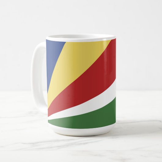 Seychellen-Flagge Kaffeetasse (Vorderseite Links)