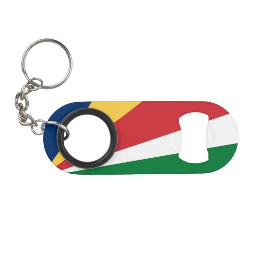 Seychellen-Flagge Mini Flaschenöffner (Vorderseite (Horizontal))