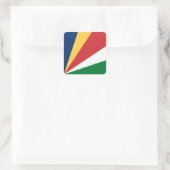 Seychellen-Flagge Quadratischer Aufkleber (Tasche)