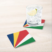Seychellen-Flagge Rechteckiger Pappuntersetzer (Vor Ort)