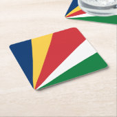 Seychellen-Flagge Rechteckiger Pappuntersetzer (angewinkelt)