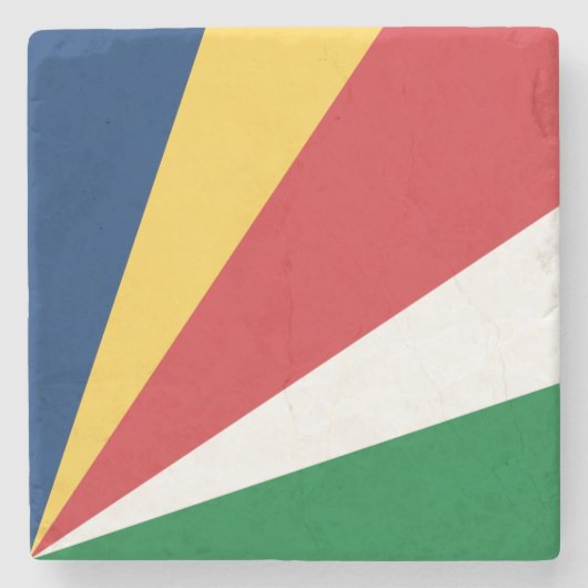 Seychellen-Flagge Steinuntersetzer (Vorderseite)