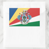 Seychellen-Flagge und -Wappen, Seychellen Rechteckiger Aufkleber (Tasche)