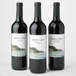Seychellen-Gastgeschenk Hochzeit Weinetikett