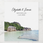 Seychellen-Gastgeschenk Hochzeit Weinetikett (Einzelnes Label)