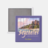 Seychellen Indischer Ozean Vintager Sonnenuntergan Magnet (Vorderseite/Rückseite)