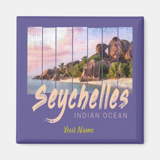 Seychellen Indischer Ozean Vintager Sonnenuntergan Magnet (Vorne)