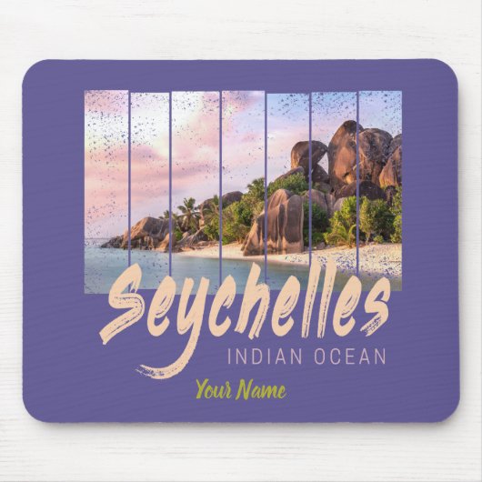 Seychellen Indischer Ozean Vintager Sonnenuntergan Mousepad (Vorne)
