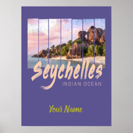 Seychellen Indischer Ozean Vintager Sonnenuntergan Poster