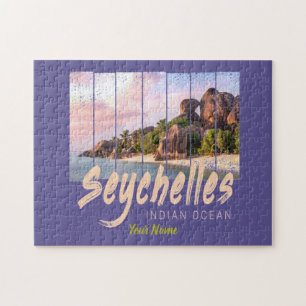 Seychellen Indischer Ozean Vintager Sonnenuntergan Puzzle