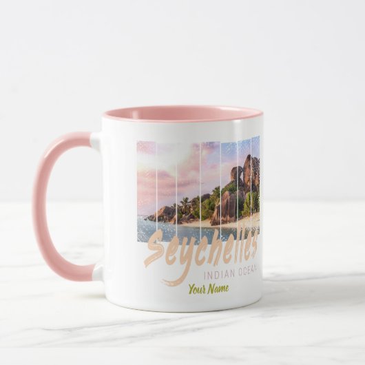 Seychellen Indischer Ozean Vintager Sonnenuntergan Tasse (Links)
