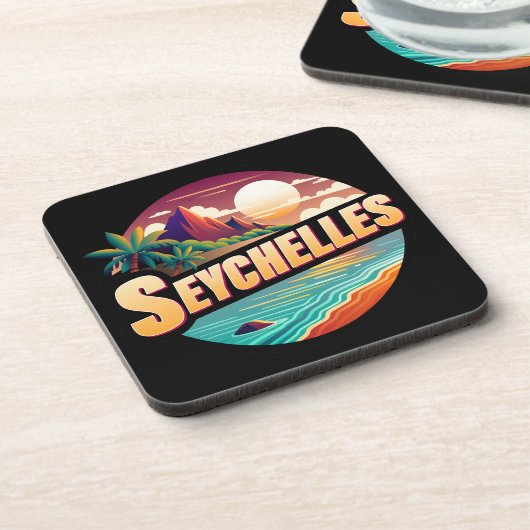 Seychellen Inseln Indischer Ozean Getränkeuntersetzer (Linke Seite)