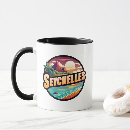 Seychellen Inseln Indischer Ozean Tasse (Mit Donut)