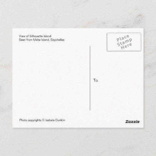 Seychellen Inseln Postkarte (Rückseite)