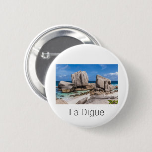 Seychellen La Digue Anse Marron Strand Vintage Button