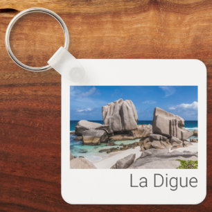 Seychellen La Digue Anse Marron Strand Vintage Schlüsselanhänger