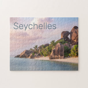 Seychellen La Digue Vintage-Sonnenuntergang Urlaub Puzzle