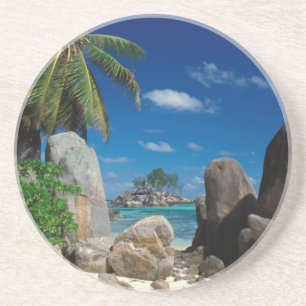Seychellen, Mahe-Insel, Anse Royale Beach. Getränkeuntersetzer