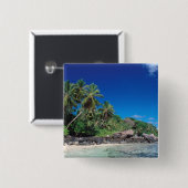 Seychellen, Mahe Island, Anse Royale Beach.2 Button (Vorne & Hinten)