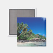 Seychellen, Mahe Island, Anse Royale Beach. 2 Magnet (Vorderseite/Rückseite)