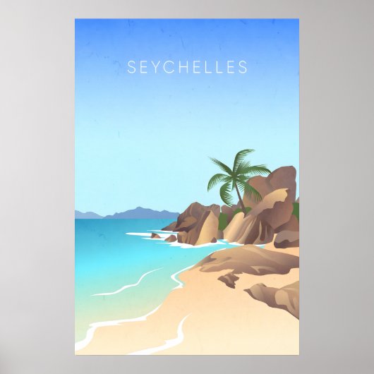 Seychellen Minimal Reiseplakat Poster (Vorne)