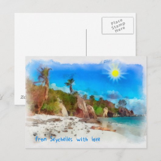 Seychellen Postkarte (Vorne/Hinten)