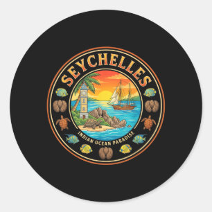 Seychellen Rundreise Souvenir Stadt Wahrzeichen Runder Aufkleber