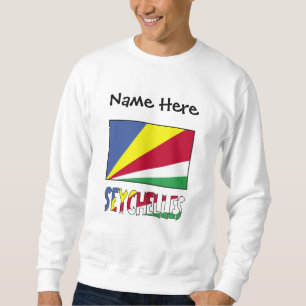 Seychellen Seychellen-Flagge Schwarz Personalisier Sweatshirt