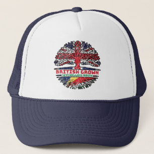 Seychellen Seycheller Briten UK Baumwurzeln Flagge Truckerkappe