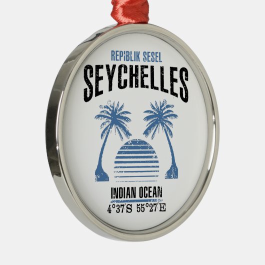 Seychellen Silbernes Ornament (Rechts)