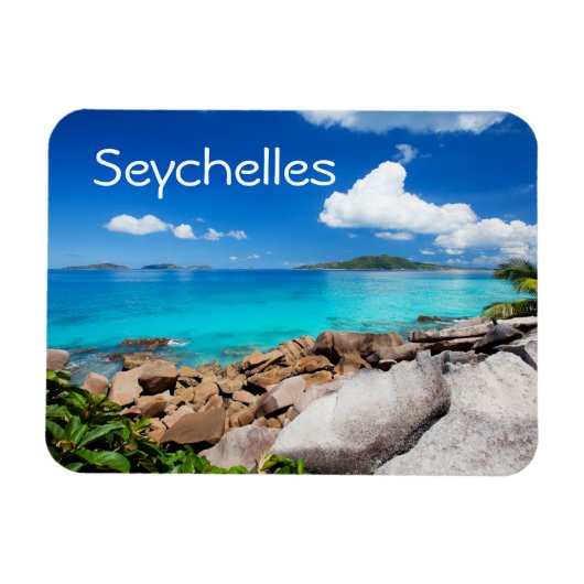 Seychellen. Steinküste Magnet (Horizontal)