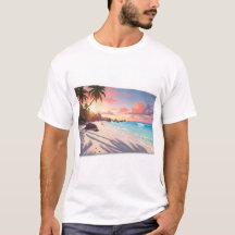 Seychellen Strand Inspiriertes Herren T-Shirt