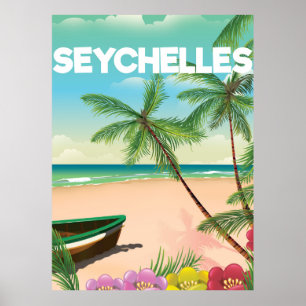 Seychellen-Strandreiseplakat Poster