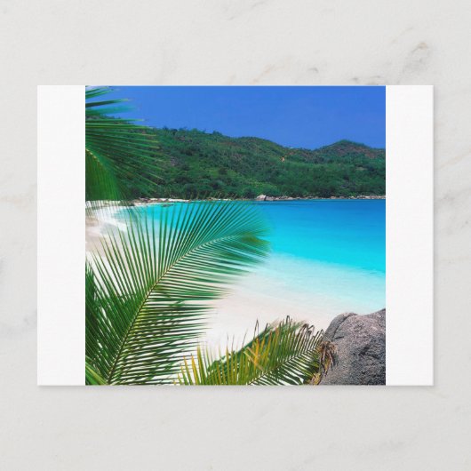 Seychellen: Tropischer Strand Postkarte (Vorderseite)