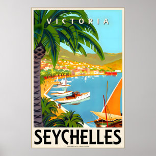 Seychellen Victoria Indischer Ozean Reiseplakat Poster