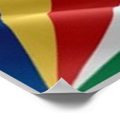 Seychellen - Waving Flag - Poster (Ecke)
