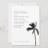 Seychellen Wedding Beach Black & White Elegant Einladung (Vorderseite)