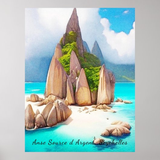 Seychelles Beach Art Ocean Lover Poster (Vorne)