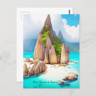 Seychelles Beach Art Ocean Lover Postkarte