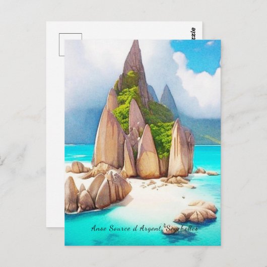 Seychelles Beach Art Ocean Lover Postkarte (Vorne/Hinten)