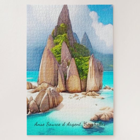 Seychelles Beach Art Ocean Lover Puzzle (Vertikal)