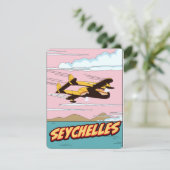 Seychelles Cartoon Reiseplakat. (Stehend Vorderseite)