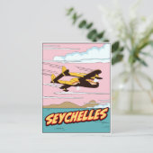 Seychelles Cartoon Reiseplakat. Postkarte (Stehend Vorderseite)